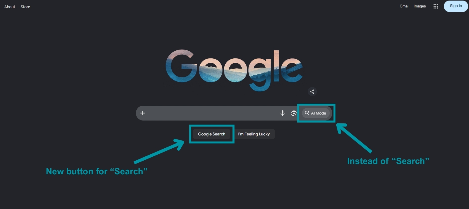 Google's new AI Mode Homepage 2026